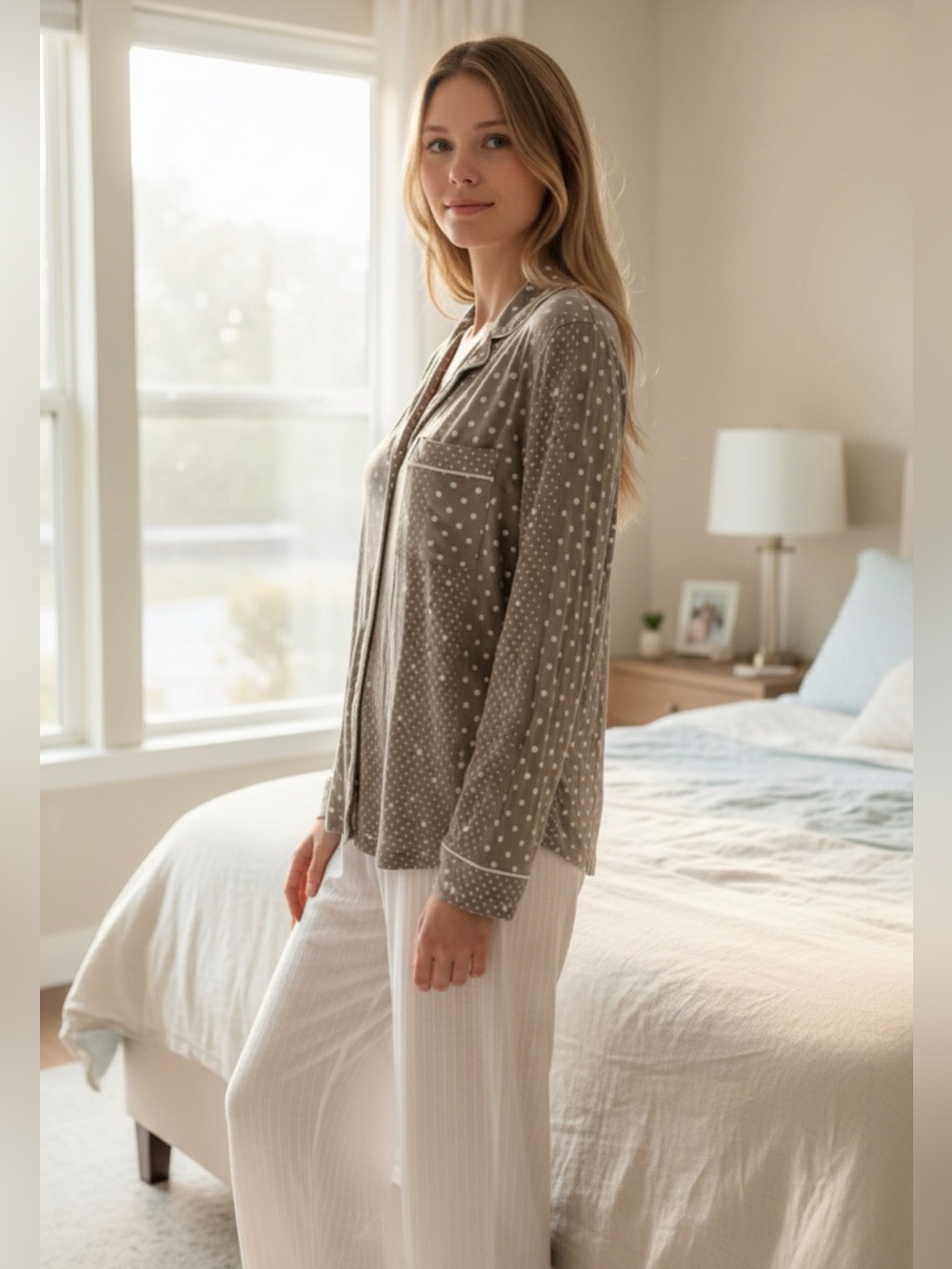 Victoria's Secret Pajama Sosoft Modal Sleeve & Heritage Coconut Long Pants S